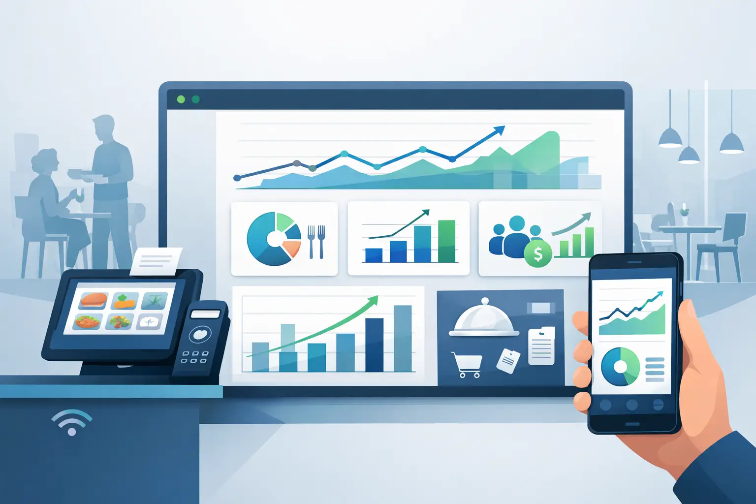 لوحة real time restaurant sales dashboard