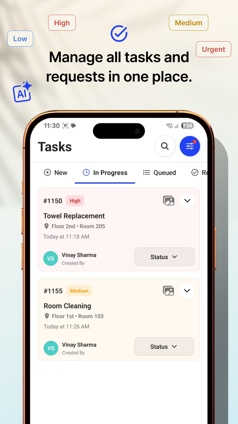 Rannkly Desk mobile app ticket screen